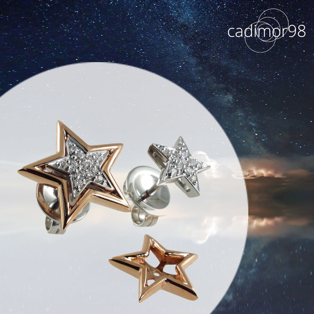 pendientes estrella desmontables oro cadimor 98