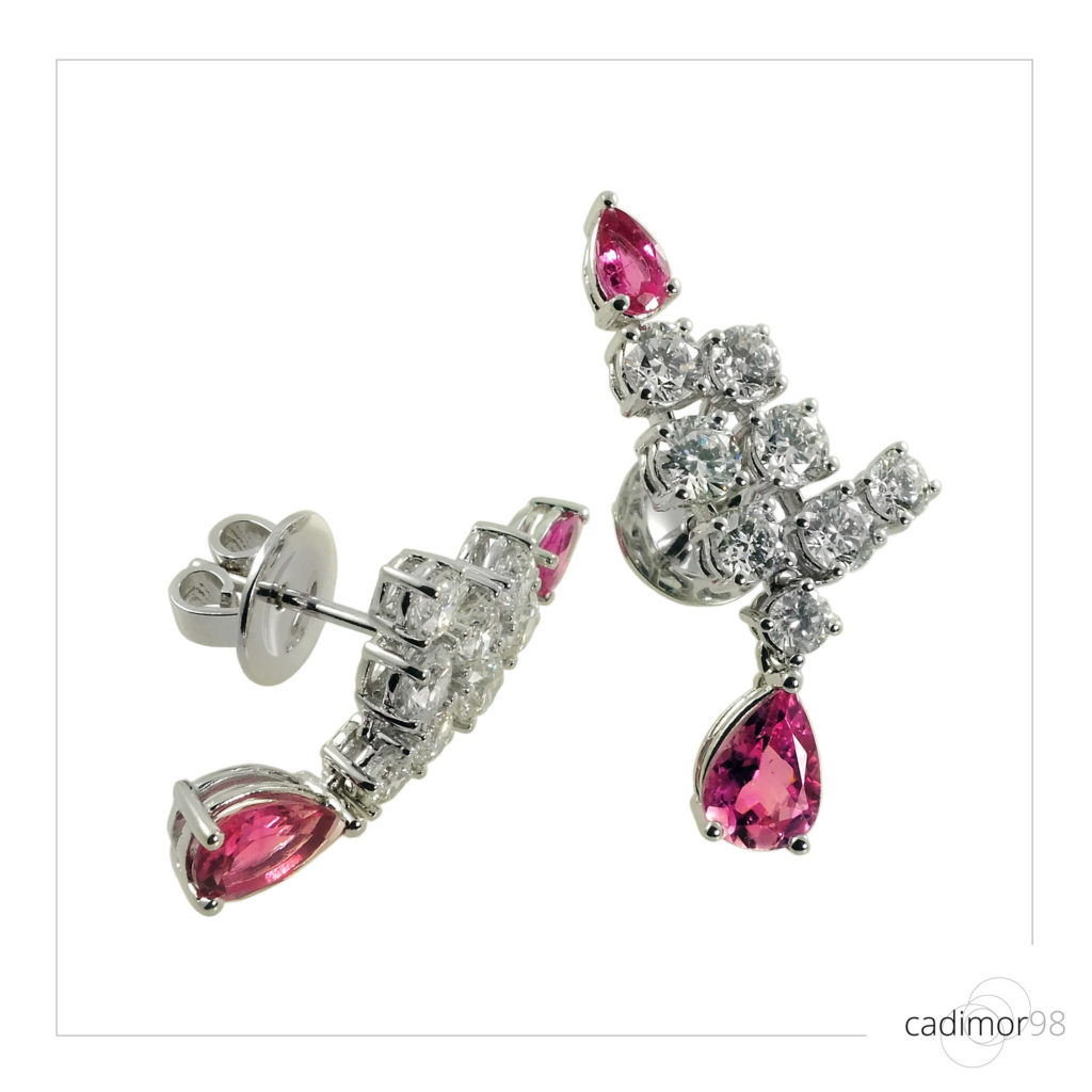 pendientes trepadores turmalina rosa cadimor 98