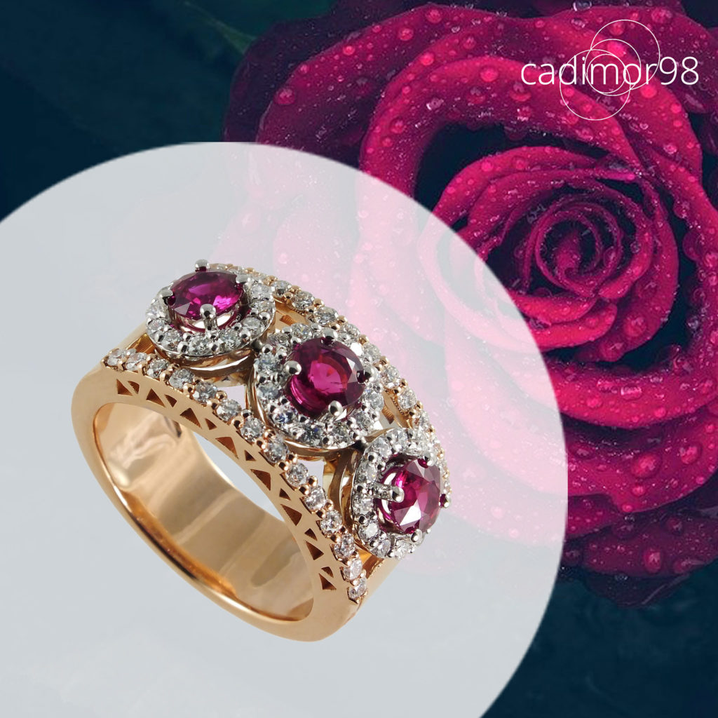 sortija rubies oro rosa cadimor 98