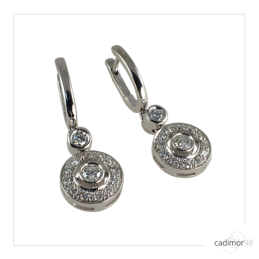 pendientes diamantes oro blanco