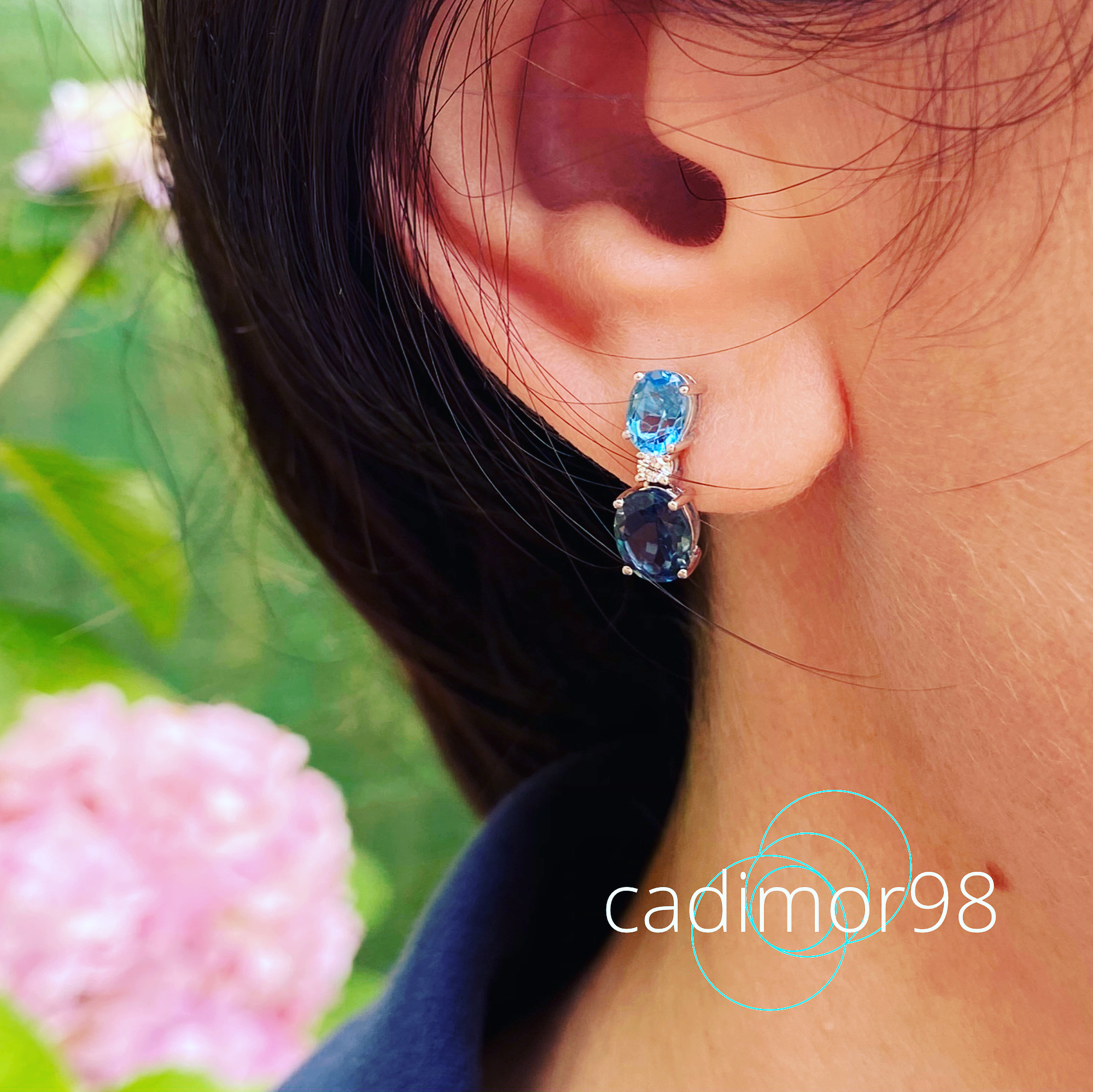 pendientes topacio y oro cadimor 98