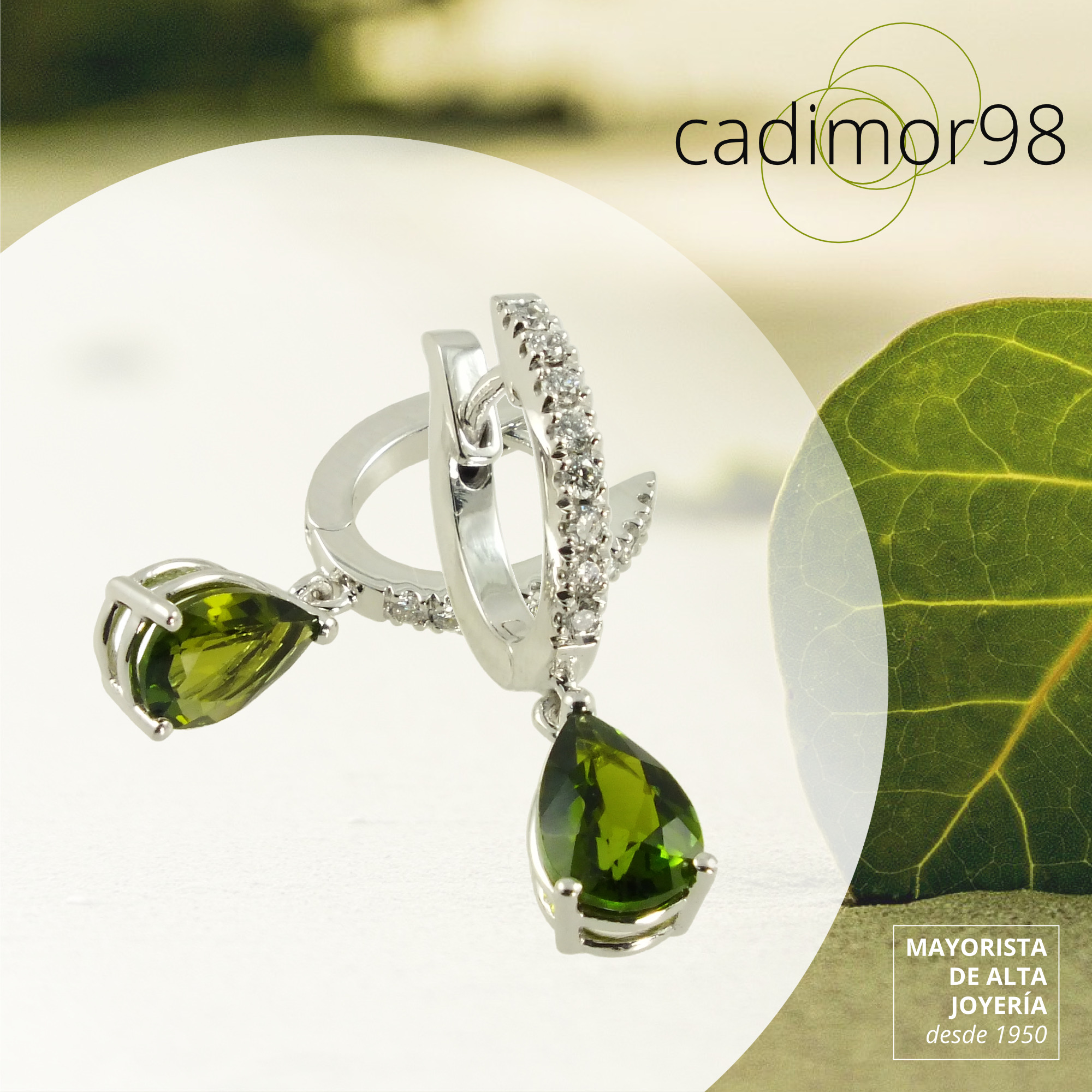 pendientes turmalina verde cadimor 98