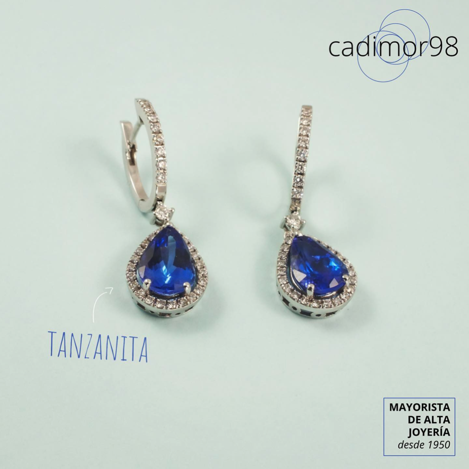 PENDIENTES TANZANITA Y DIAMANTES CADIMOR98