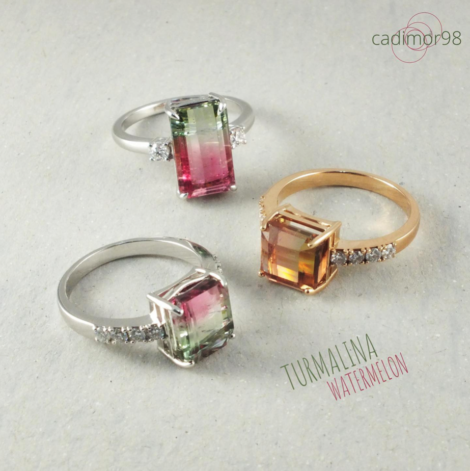 SORTIJAS DIAMANTES Y TURMALINA WATERMELON